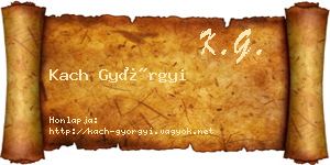 Kach Györgyi névjegykártya